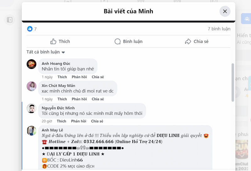 Chia sẻ của thành viên FB