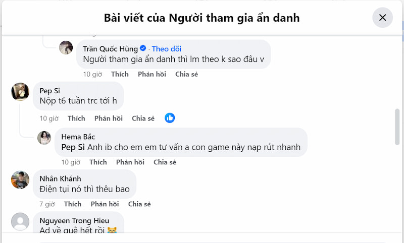 Bình luận của thành viên khác